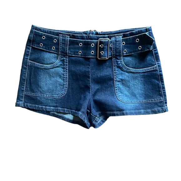 Dolls Kill Pants - Delia’s by DollsKill | NWT’s cyber Y2K grunge punk belted denim mini shorts